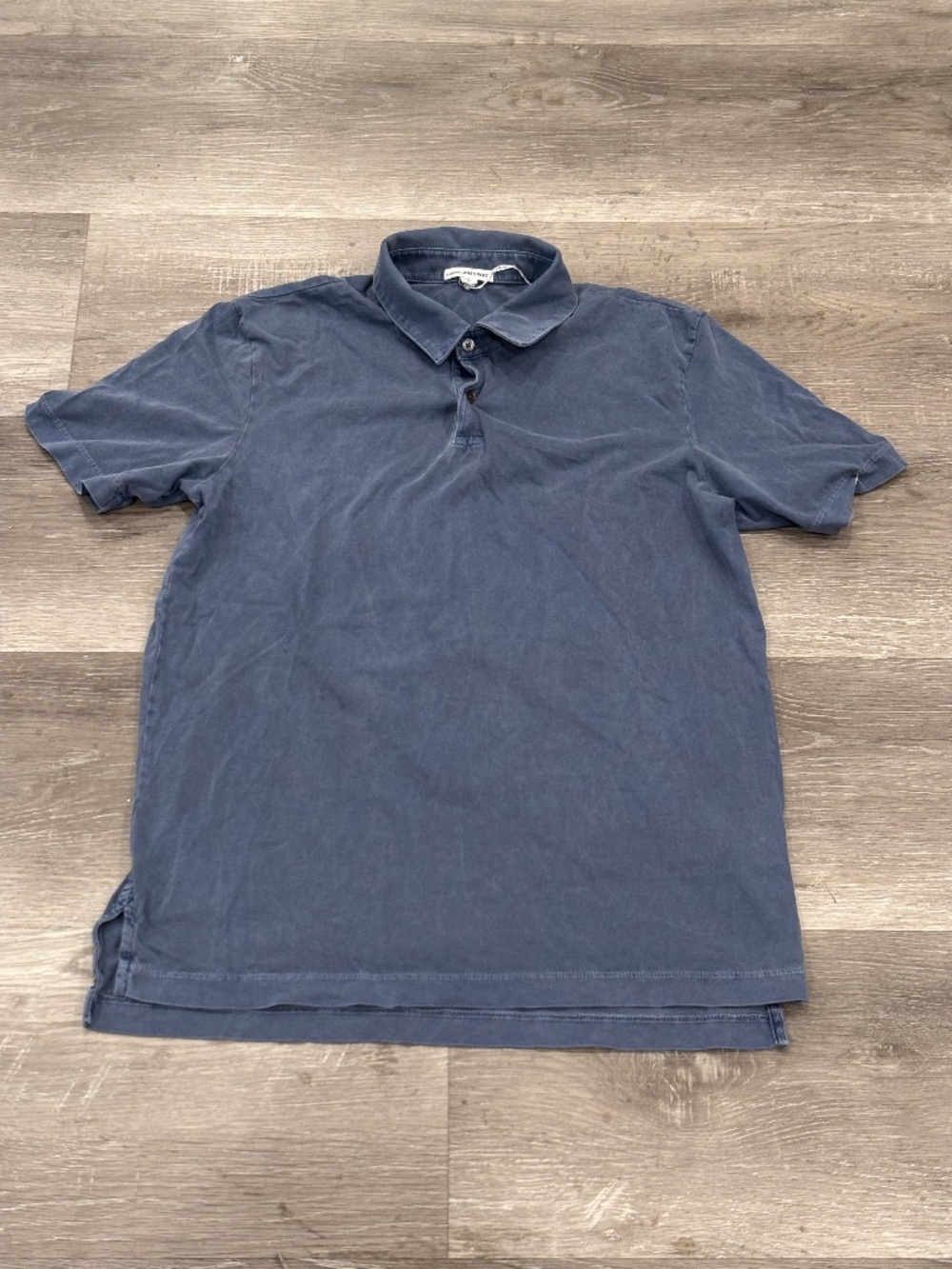 James Perse Sueded Jersey Polo Shirt Cotton Blue Pigment Mens 1 Size S